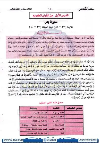 ملزمة اسلامية للصف الرابع اعدادي