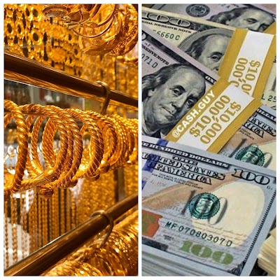 اسعار الذهب واسعار صرف الدولار لهذا اليوم