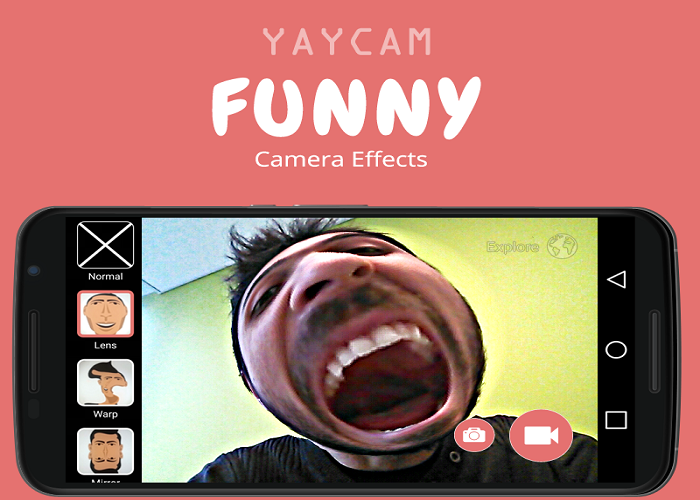 ومن الممكن باستخدام YayCam إنشاء جميع أنواع مقاطع الفيديو الممتعة من خلال تشويه وجه المستخدم بفضل تأثيراته المختلفة ، بدءًا من العدسات المكبرة إلى الشعور بالدوار أو العصبية. كل هذا مع سهولة التقاط سيلفي ولكن بالفيديو. ودون أن ننسى لمسة الفكاهة التي يقدمها لتحويل صوت المستخدم إلى صوت عالي النبرة وغير محبب تقريبًا ليفقد كرامته وجديته تمامًا.  تشغيل YayCam بسيط للغاية. يكفي بدء تشغيل التطبيق بحيث يتم تنشيط الكاميرا الأمامية للجهاز ، مع إظهار الصورة الملتقطة على الشاشة مع جميع خياراتها ، وهي ليست قليلة. وبالتالي ، كل ما عليك فعله هو النقر على الرموز المختلفة على الجانب الأيسر للتبديل بين التأثيرات ، والتي هي في الوقت الحالي العدسة المكبرة والتشويه والدوار والتأثيرات العصبية. كل واحدة متمايزة بشكل جيد عن الأخرى ، بالإضافة إلى وجود بدائل أخرى في الداخل. وهذا يعني أن تكون قادرًا على التناوب بين أحجام العدسة المكبرة المختلفة ، أو تشوهات الدوار المختلفة. كل هذا من خلال الأيقونات ذات الوجوه وتلك الموجودة على يمينك فقط. لكن هناك المزيد.