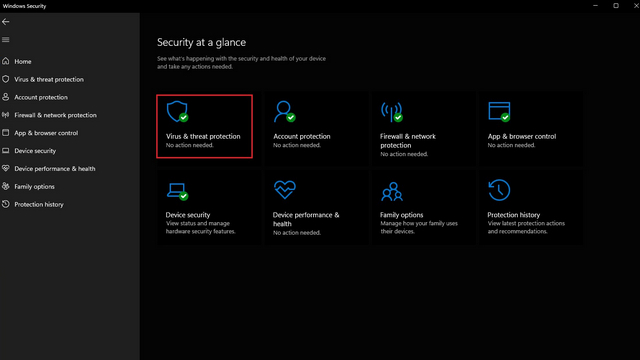 4- ضمن قسم "إعدادات الحماية من الفيروسات والتهديد"، انقر فوق "إدارة الإعدادات" لإعادة تكوين Windows Defender على نظام التشغيل Windows 11.