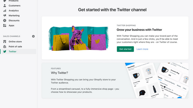 يمكنك استخدام Twitter للإعلان عن المنتجات والخصومات.  وبالاقتران مع متجر Shopify الخاص بك ، يمكن أن يساعد في زيادة مبيعات جديدة وتنمية أعمالك.