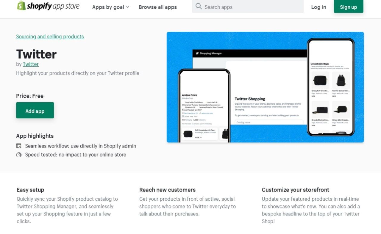 يمكنك استخدام Twitter للإعلان عن المنتجات والخصومات.  وبالاقتران مع متجر Shopify الخاص بك ، يمكن أن يساعد في زيادة مبيعات جديدة وتنمية أعمالك.