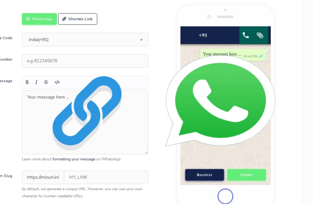خدمة لإنشاء رابط قصير لرسائل ال Whatsapp بعنوان URL مميز دون الكشف عن رقمكWhatsApp Link Shortener