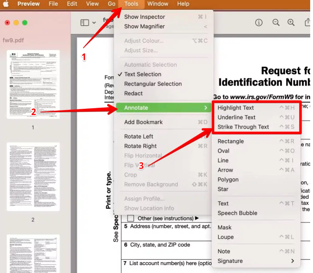 Add shapes and notes to PDF files:
